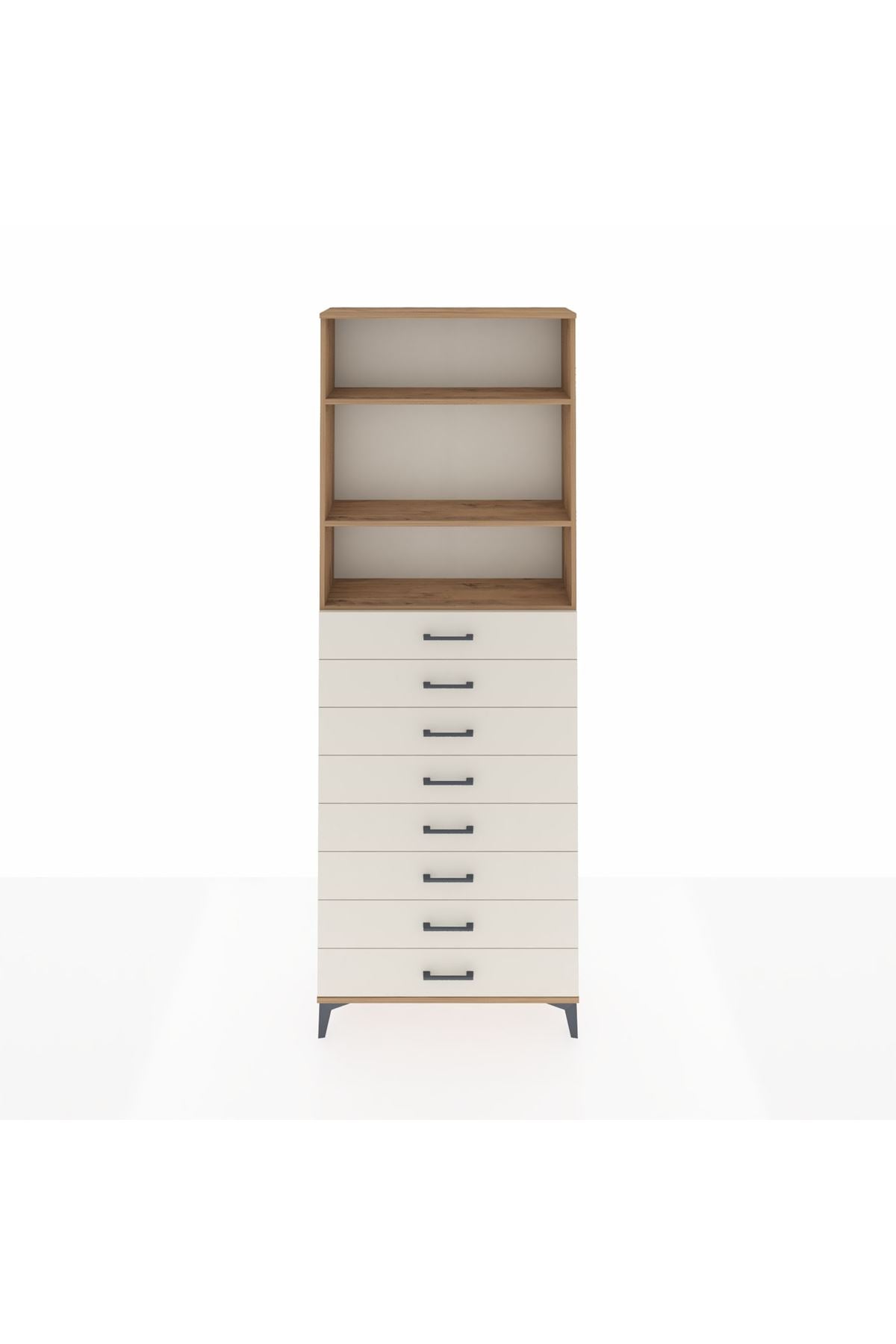 Arges Dolap 3 Raflı 8 Çekmeceli 88x30x243 - S33M210V7A