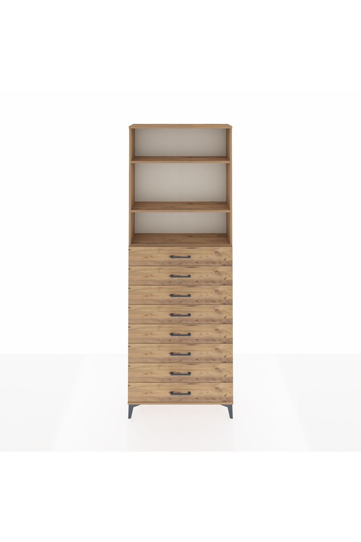Arges Dolap 3 Raflı 8 Çekmeceli 88x30x243 - S33M210V9A
