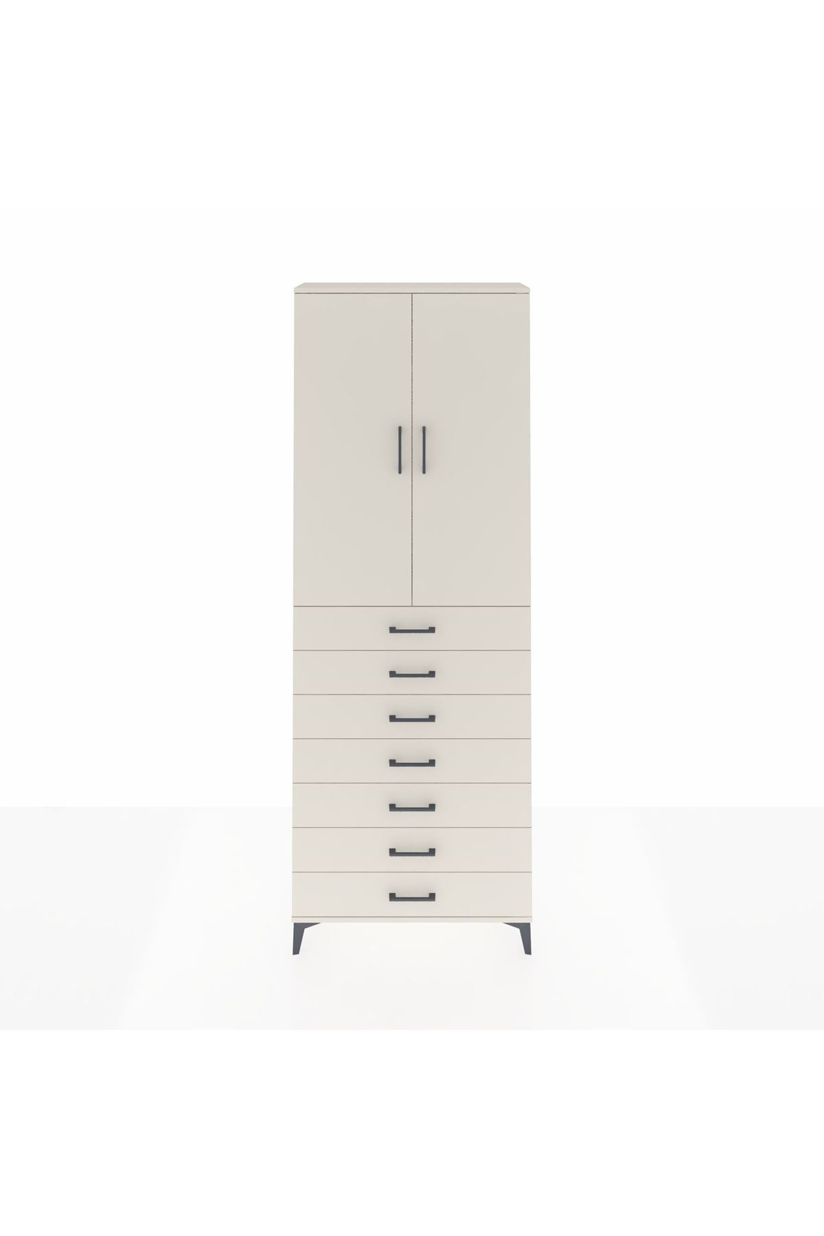 Arges Dolap 3 Raflı 7 Çekmeceli 2 Kapaklı 88x30x243 - S33M211V1A