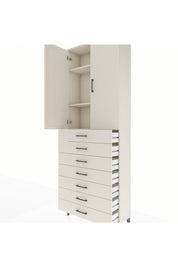 Arges Dolap 3 Raflı 7 Çekmeceli 2 Kapaklı 88x30x243 - S33M211V1A