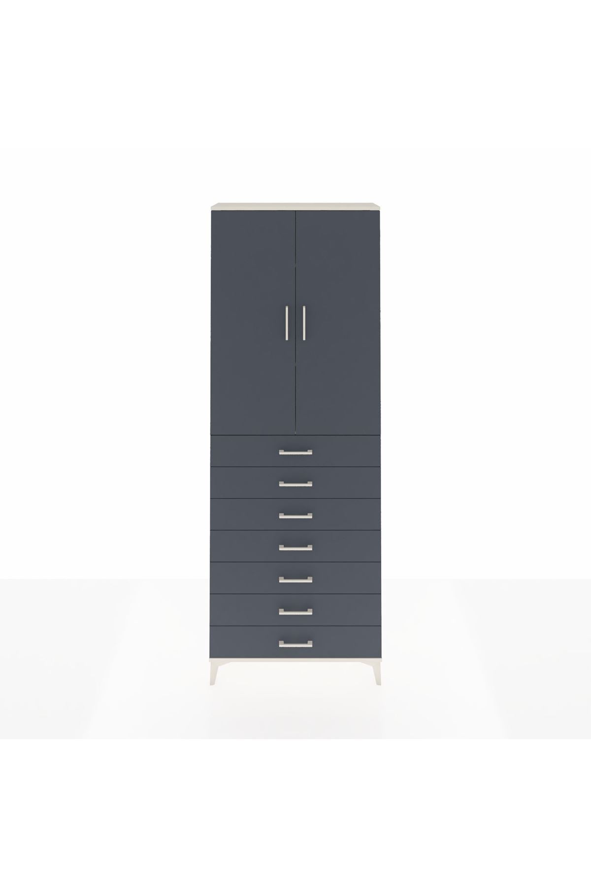 Arges Dolap 3 Raflı 7 Çekmeceli 2 Kapaklı 88x30x243 - S33M211V2A