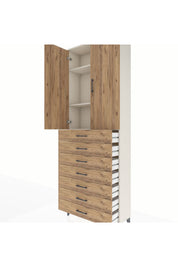 Arges Dolap 3 Raflı 7 Çekmeceli 2 Kapaklı 88x30x243 - S33M211V3A