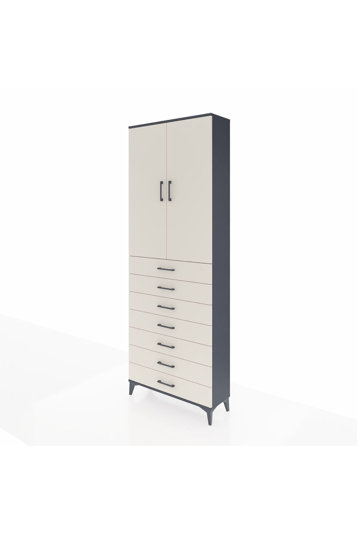 Arges Dolap 3 Raflı 7 Çekmeceli 2 Kapaklı 88x30x243 - S33M211V4A