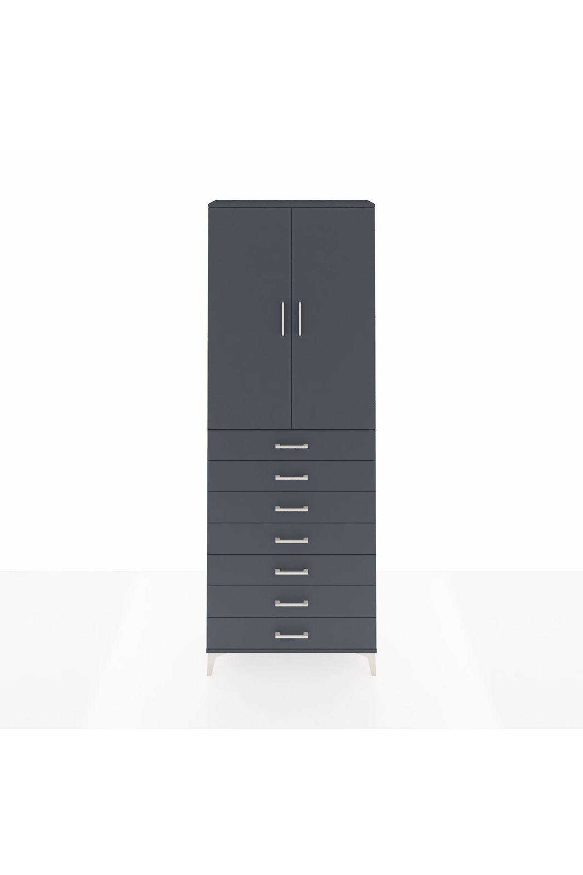 Arges Dolap 3 Raflı 7 Çekmeceli 2 Kapaklı 88x30x243 - S33M211V5A