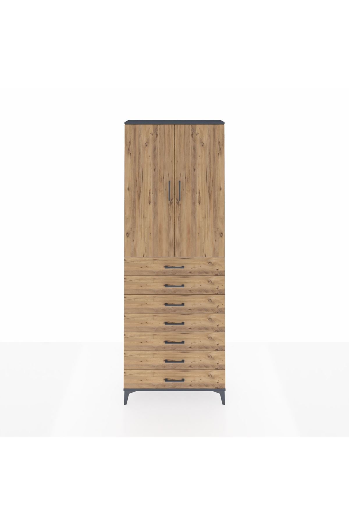 Arges Dolap 3 Raflı 7 Çekmeceli 2 Kapaklı 88x30x243 - S33M211V6A