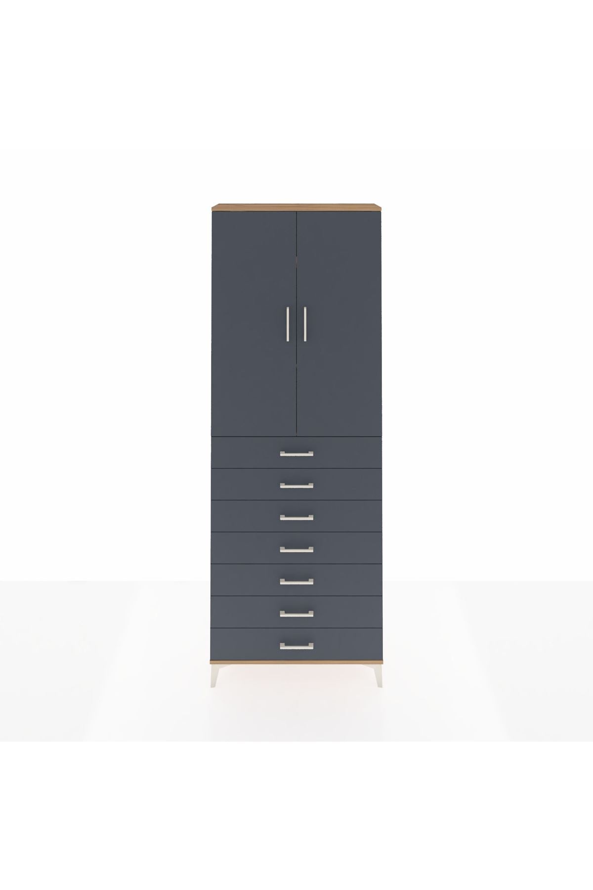 Arges Dolap 3 Raflı 7 Çekmeceli 2 Kapaklı 88x30x243 - S33M211V8A