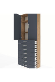 Arges Dolap 3 Raflı 7 Çekmeceli 2 Kapaklı 88x30x243 - S33M211V8A