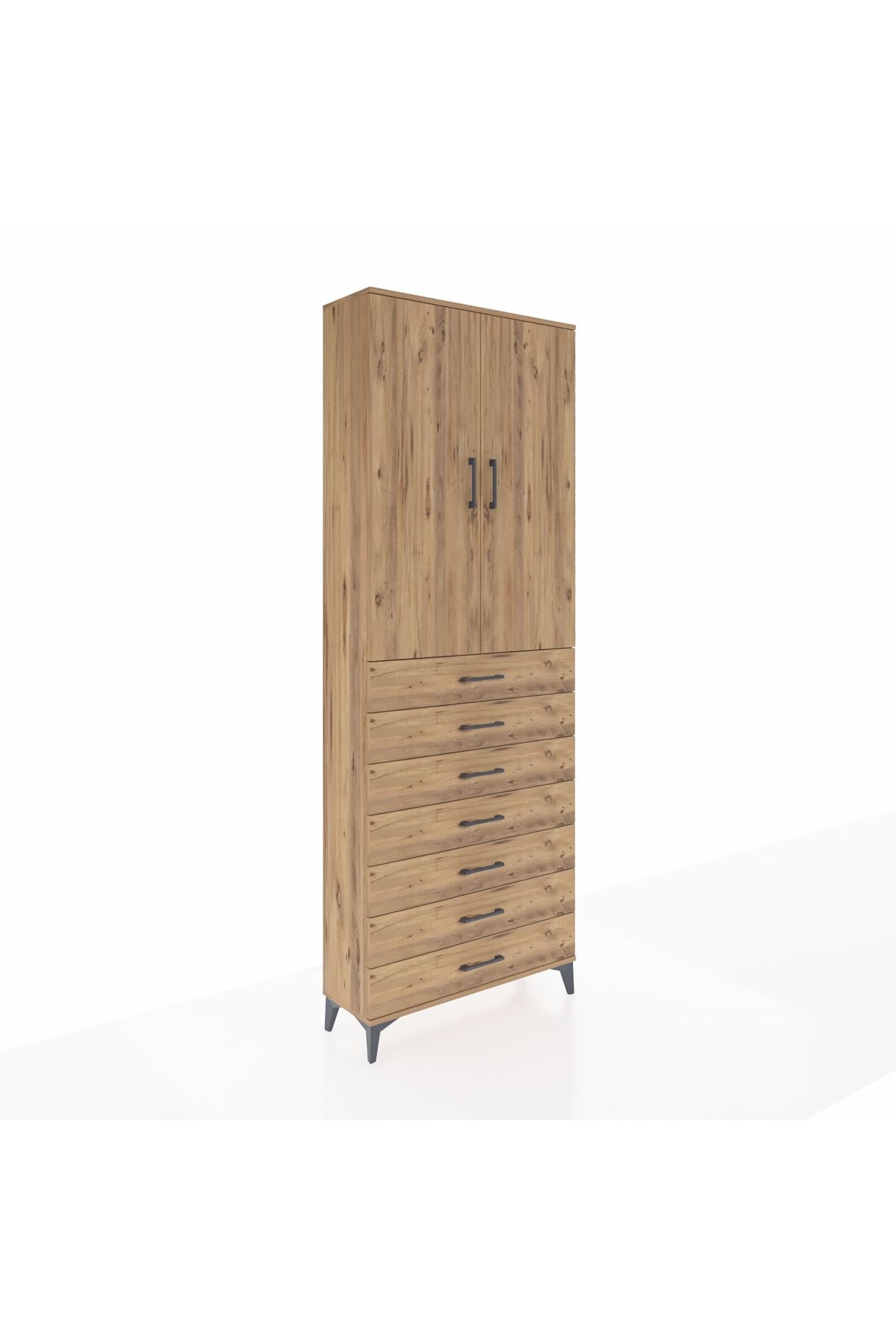 Arges Dolap 3 Raflı 7 Çekmeceli 2 Kapaklı 88x30x243 - S33M211V9A