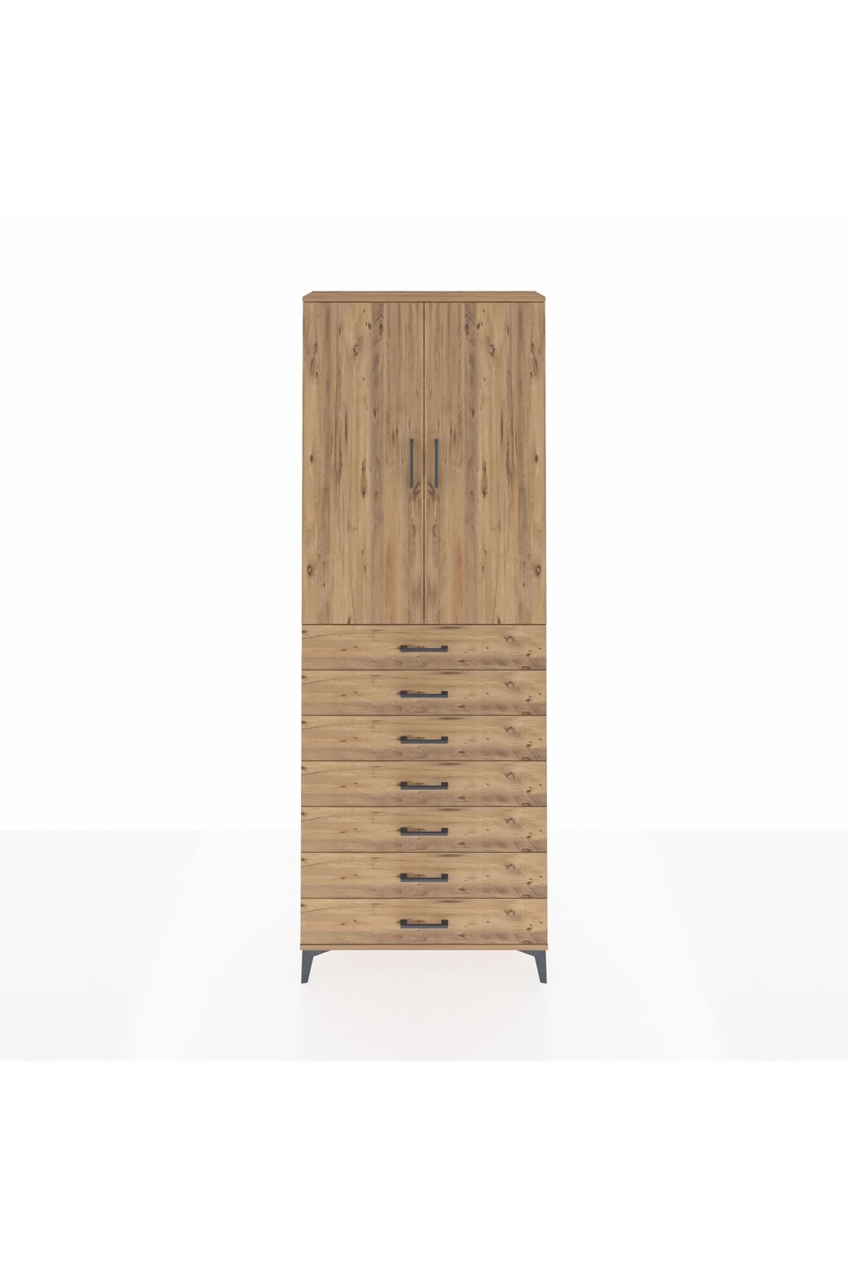 Arges Dolap 3 Raflı 7 Çekmeceli 2 Kapaklı 88x30x243 - S33M211V9A