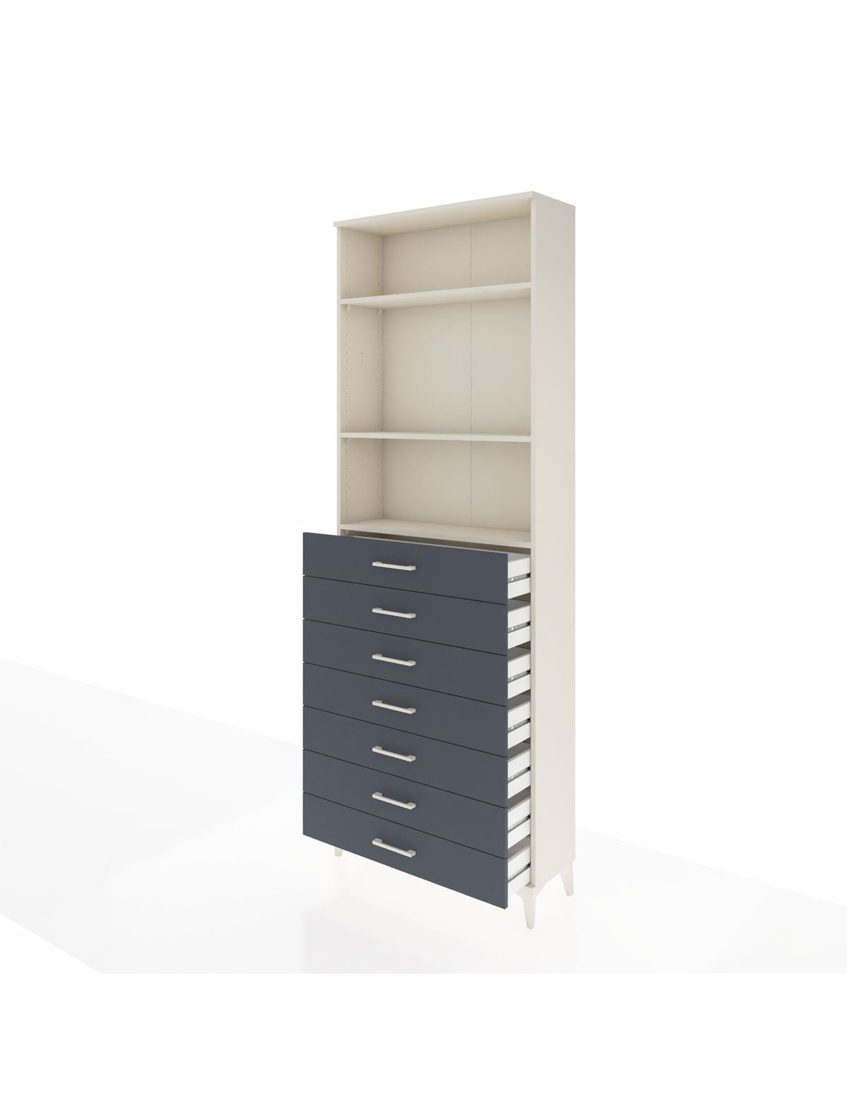 Arges Dolap 3 Raflı 7 Çekmeceli 88x30x243 - S33M212V2A