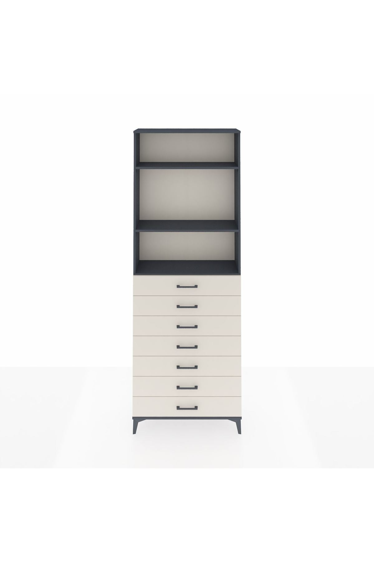 Arges Dolap 3 Raflı 7 Çekmeceli 88x30x243 - S33M212V4A