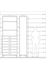 Arges Dolap 3 Raflı 7 Çekmeceli 88x30x243 - S33M212V5A