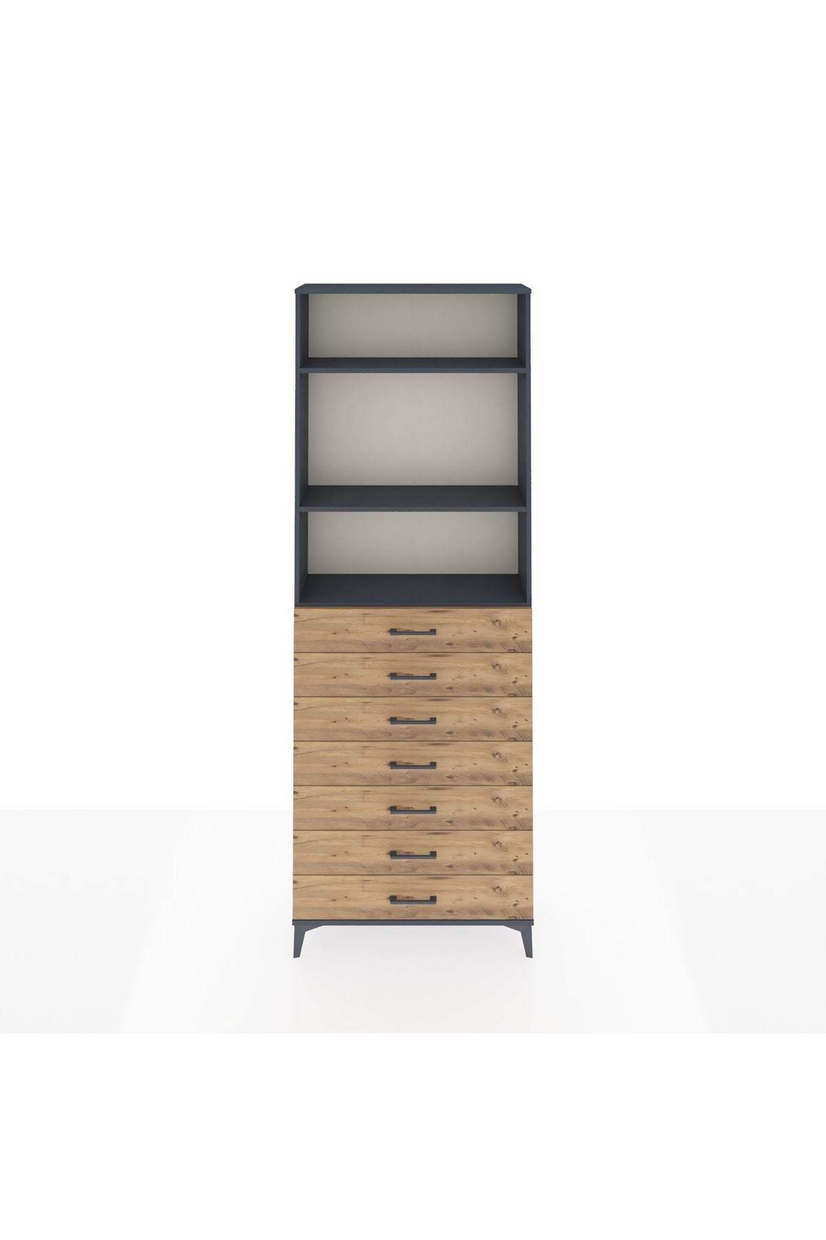 Arges Dolap 3 Raflı 7 Çekmeceli 88x30x243 - S33M212V6A