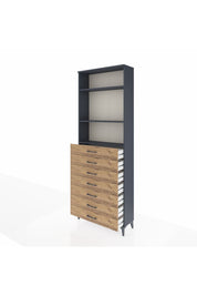 Arges Dolap 3 Raflı 7 Çekmeceli 88x30x243 - S33M212V6A
