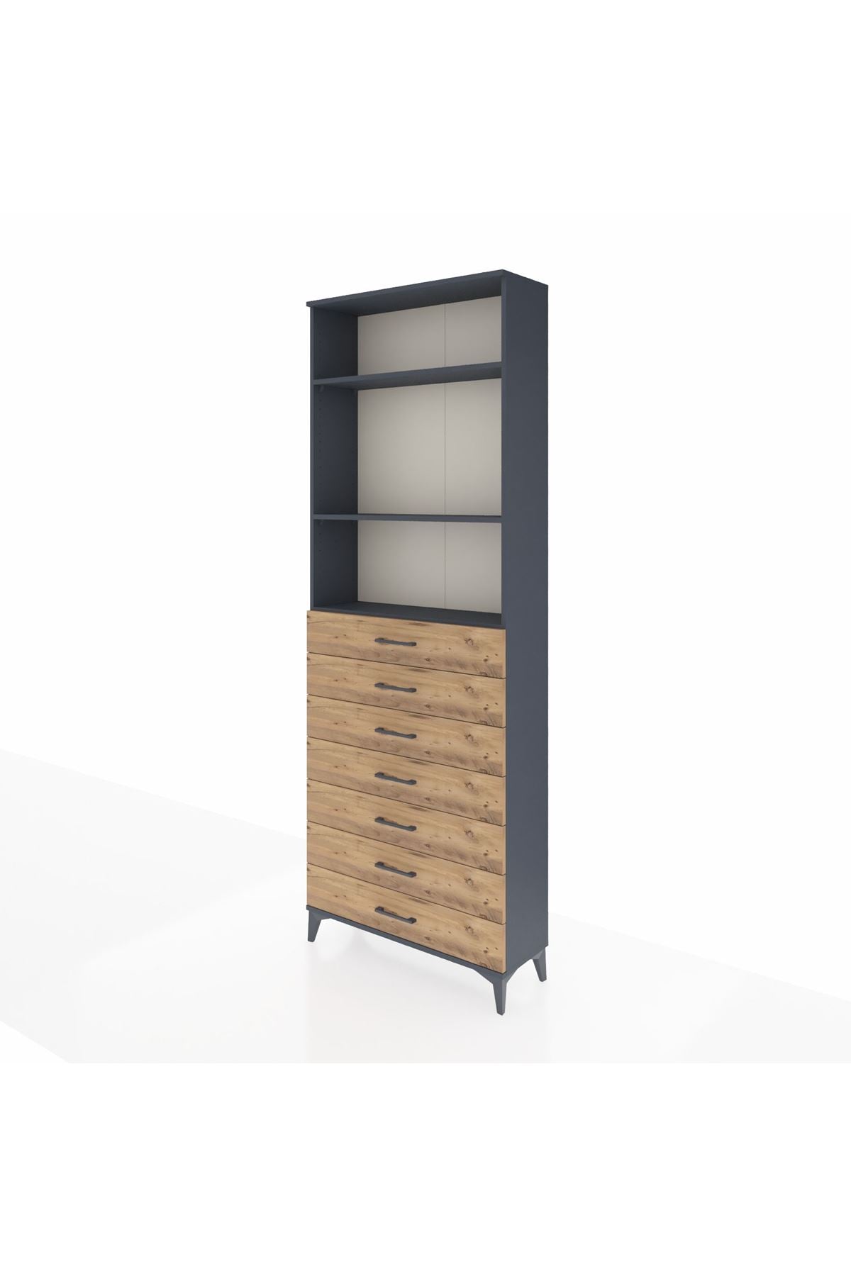 Arges Dolap 3 Raflı 7 Çekmeceli 88x30x243 - S33M212V6A