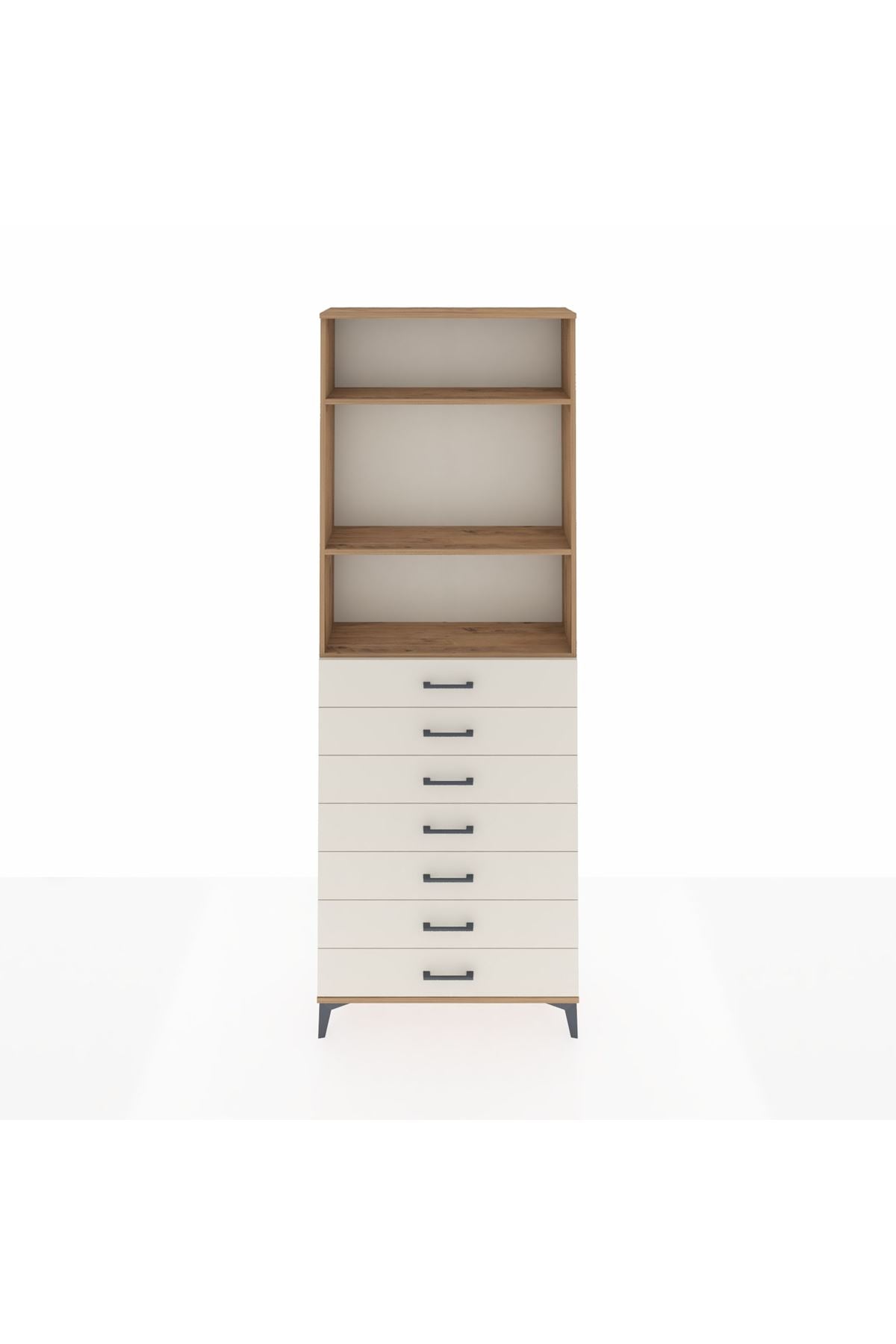 Arges Dolap 3 Raflı 7 Çekmeceli 88x30x243 - S33M212V7A