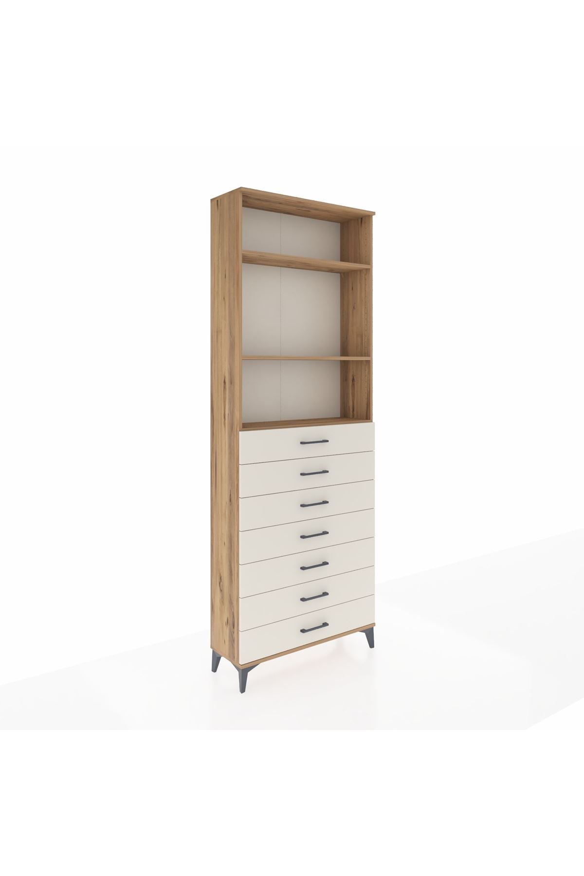 Arges Dolap 3 Raflı 7 Çekmeceli 88x30x243 - S33M212V7A