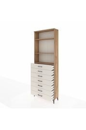 Arges Dolap 3 Raflı 7 Çekmeceli 88x30x243 - S33M212V7A
