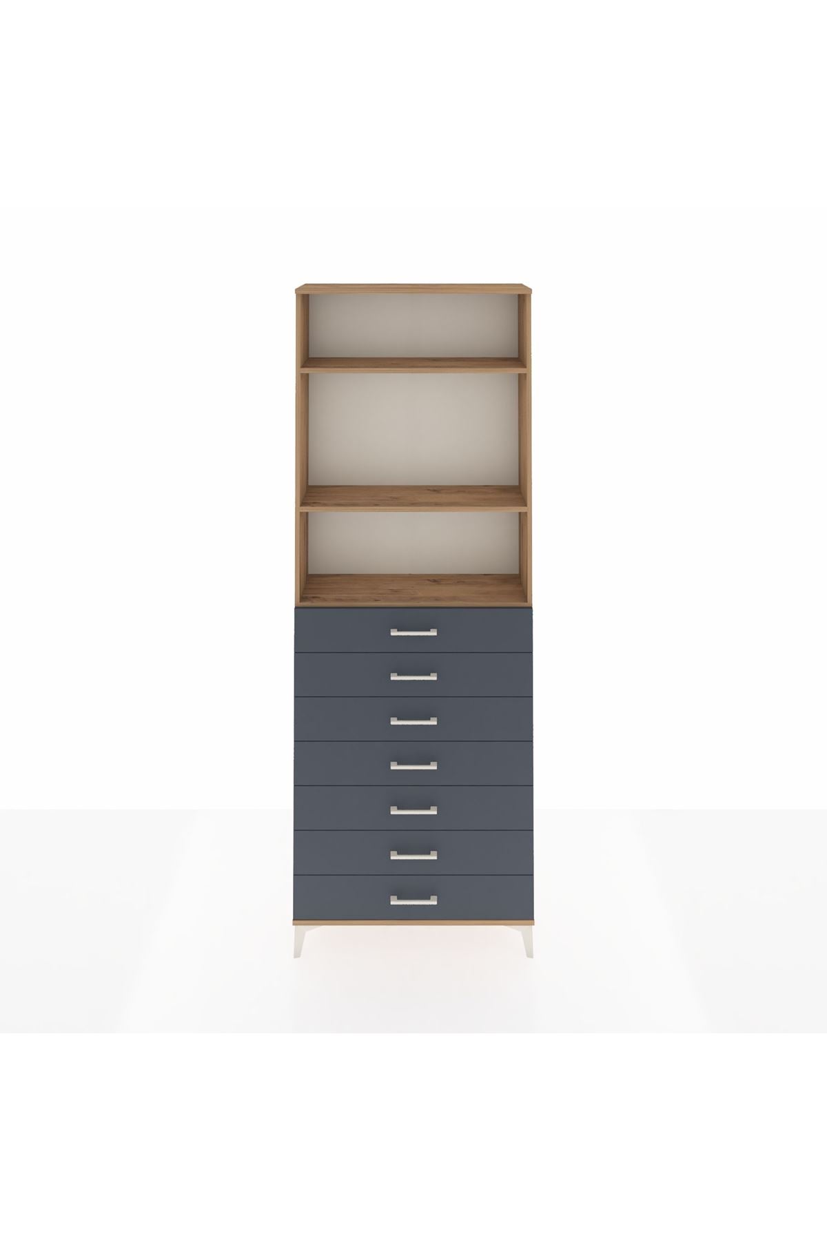 Arges Dolap 3 Raflı 7 Çekmeceli 88x30x243 - S33M212V8A