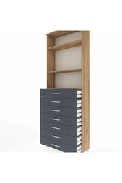 Arges Dolap 3 Raflı 7 Çekmeceli 88x30x243 - S33M212V8A