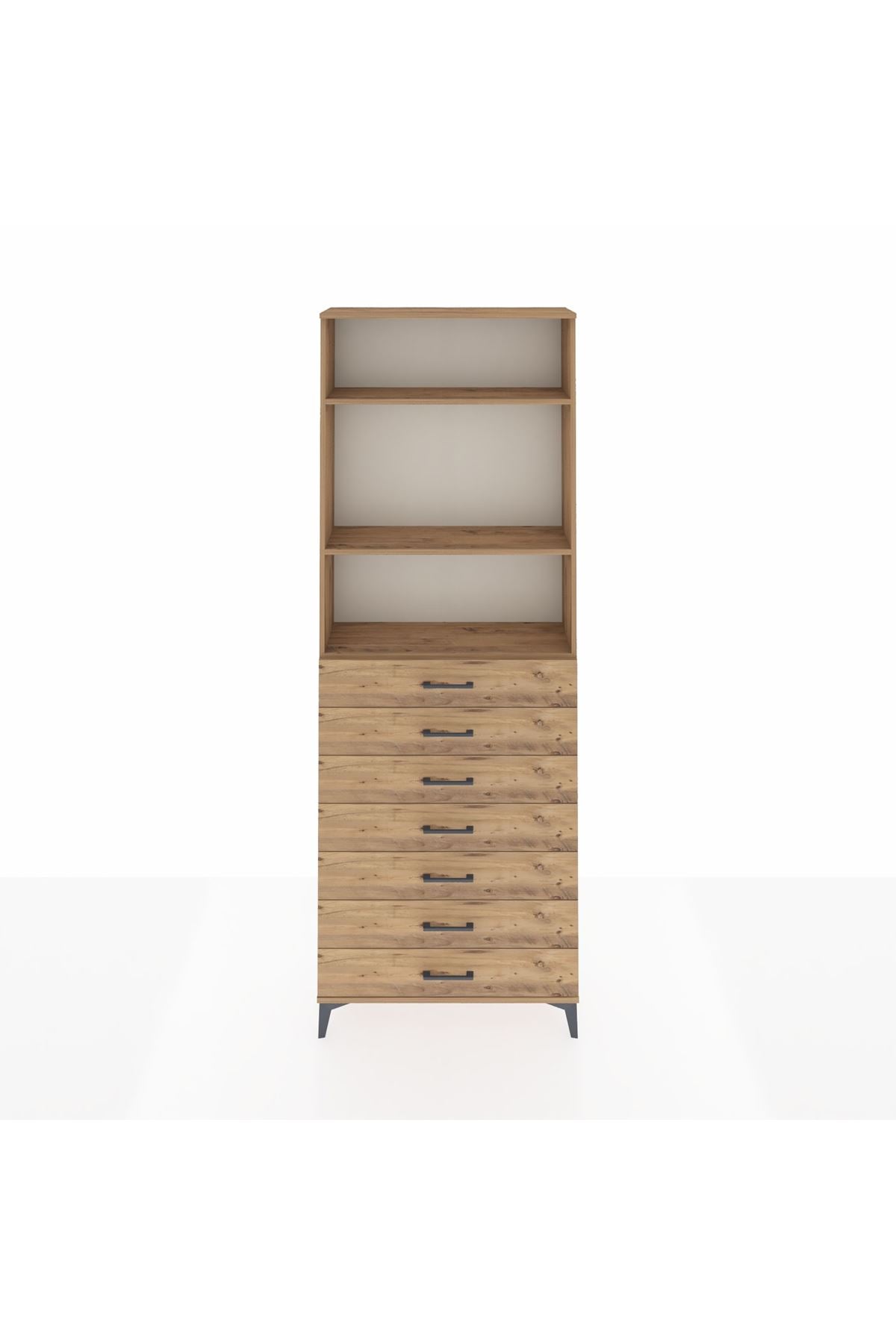 Arges Dolap 3 Raflı 7 Çekmeceli 88x30x243 - S33M212V9A