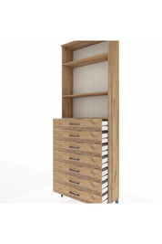 Arges Dolap 3 Raflı 7 Çekmeceli 88x30x243 - S33M212V9A