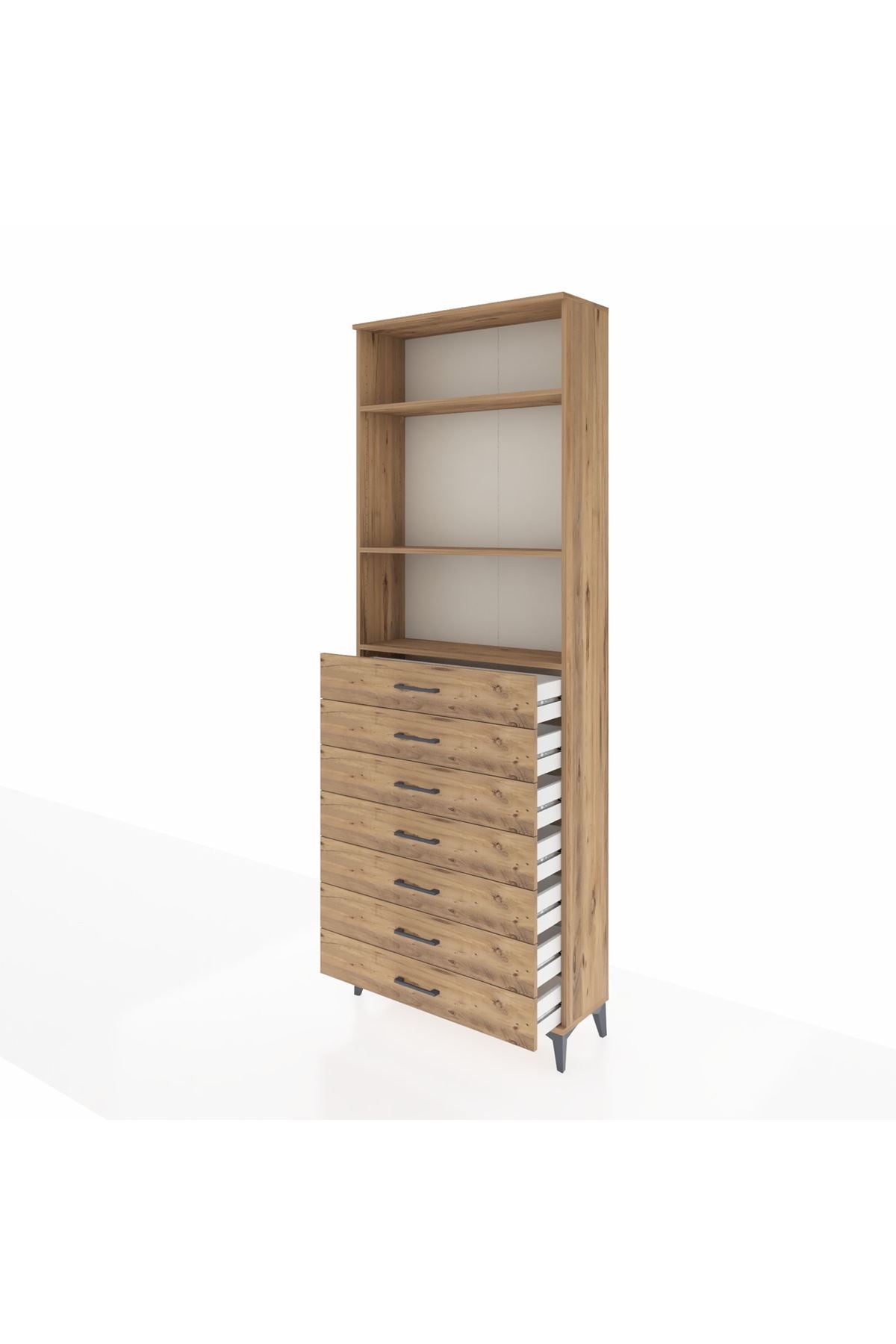 Arges Dolap 3 Raflı 7 Çekmeceli 88x30x243 - S33M212V9A