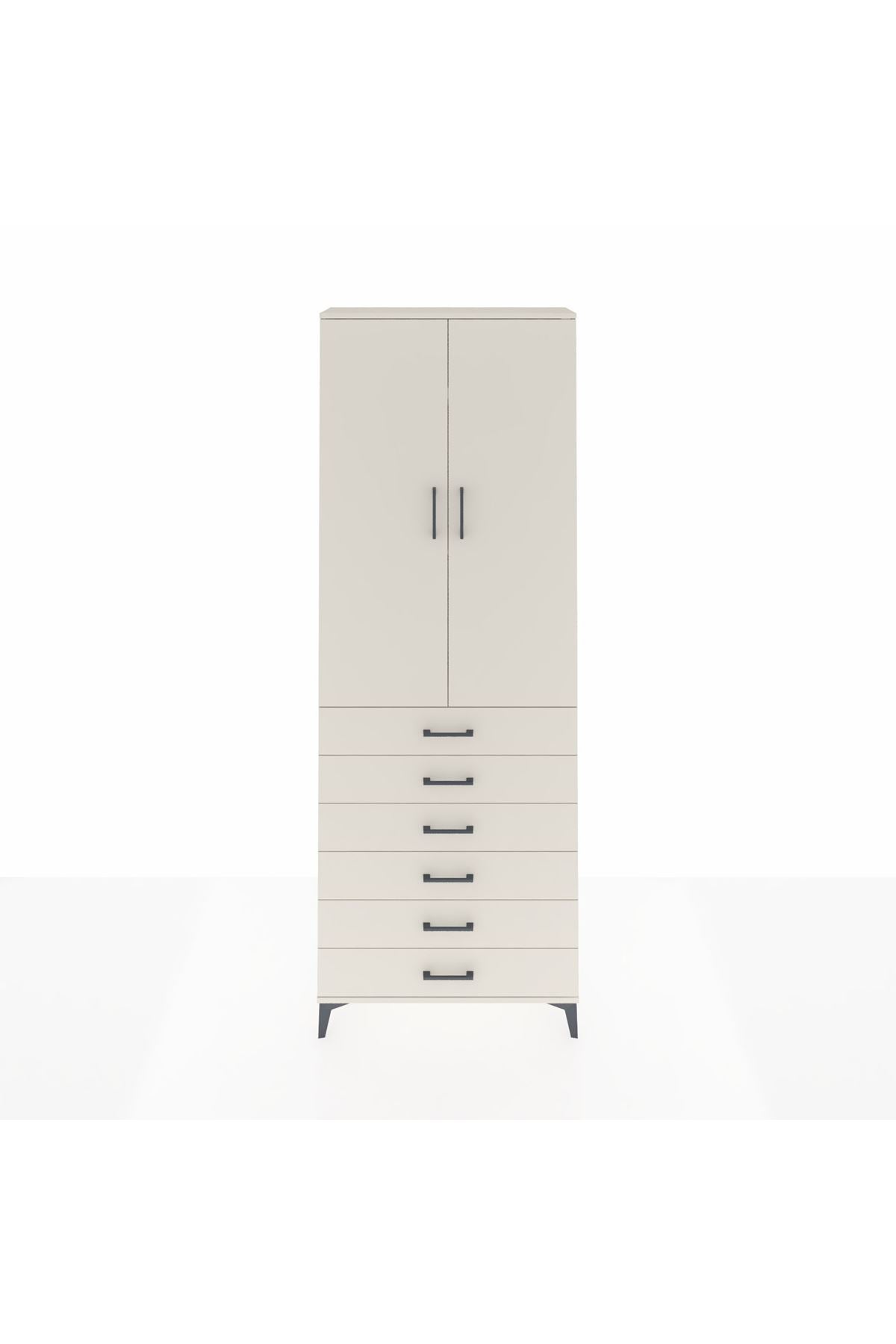 Arges Dolap 3 Raflı 6 Çekmeceli 2 Kapaklı 88x30x243 - S33M213V1A