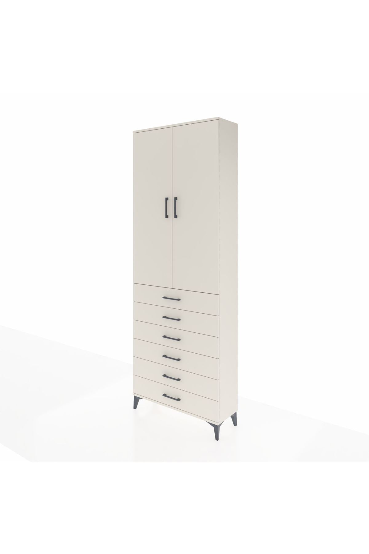 Arges Dolap 3 Raflı 6 Çekmeceli 2 Kapaklı 88x30x243 - S33M213V1A