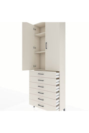 Arges Dolap 3 Raflı 6 Çekmeceli 2 Kapaklı 88x30x243 - S33M213V1A
