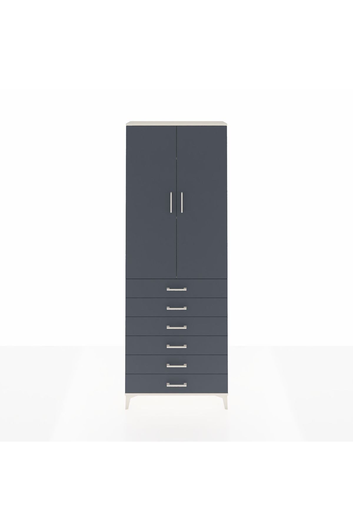 Arges Dolap 3 Raflı 6 Çekmeceli 2 Kapaklı 88x30x243 - S33M213V2A