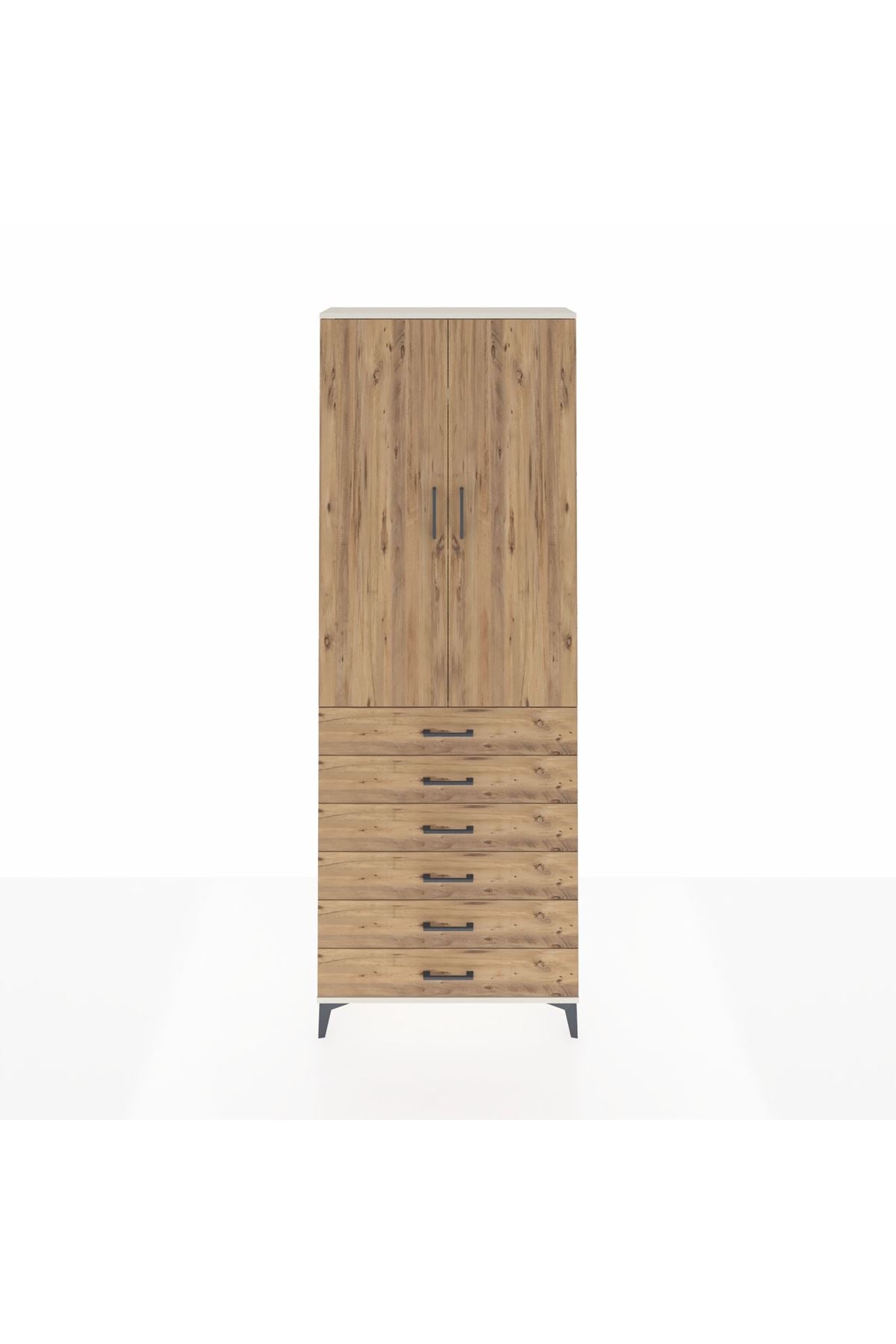 Arges Dolap 3 Raflı 6 Çekmeceli 2 Kapaklı 88x30x243 - S33M213V3A