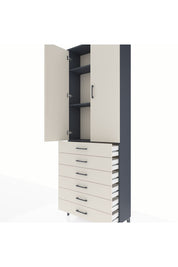 Arges Dolap 3 Raflı 6 Çekmeceli 2 Kapaklı 88x30x243 - S33M213V4A