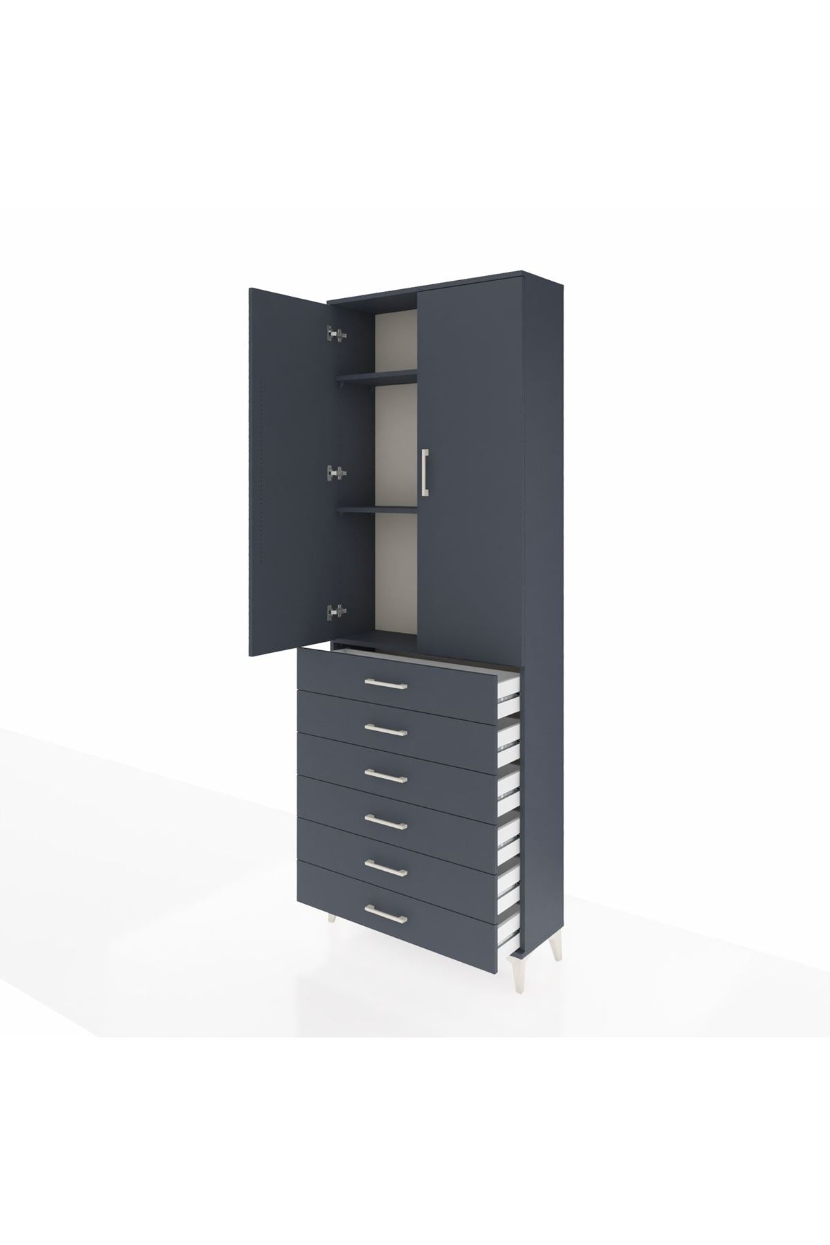 Arges Dolap 3 Raflı 6 Çekmeceli 2 Kapaklı 88x30x243 - S33M213V5A