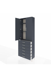 Arges Dolap 3 Raflı 6 Çekmeceli 2 Kapaklı 88x30x243 - S33M213V5A