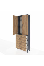 Arges Dolap 3 Raflı 6 Çekmeceli 2 Kapaklı 88x30x243 - S33M213V6A