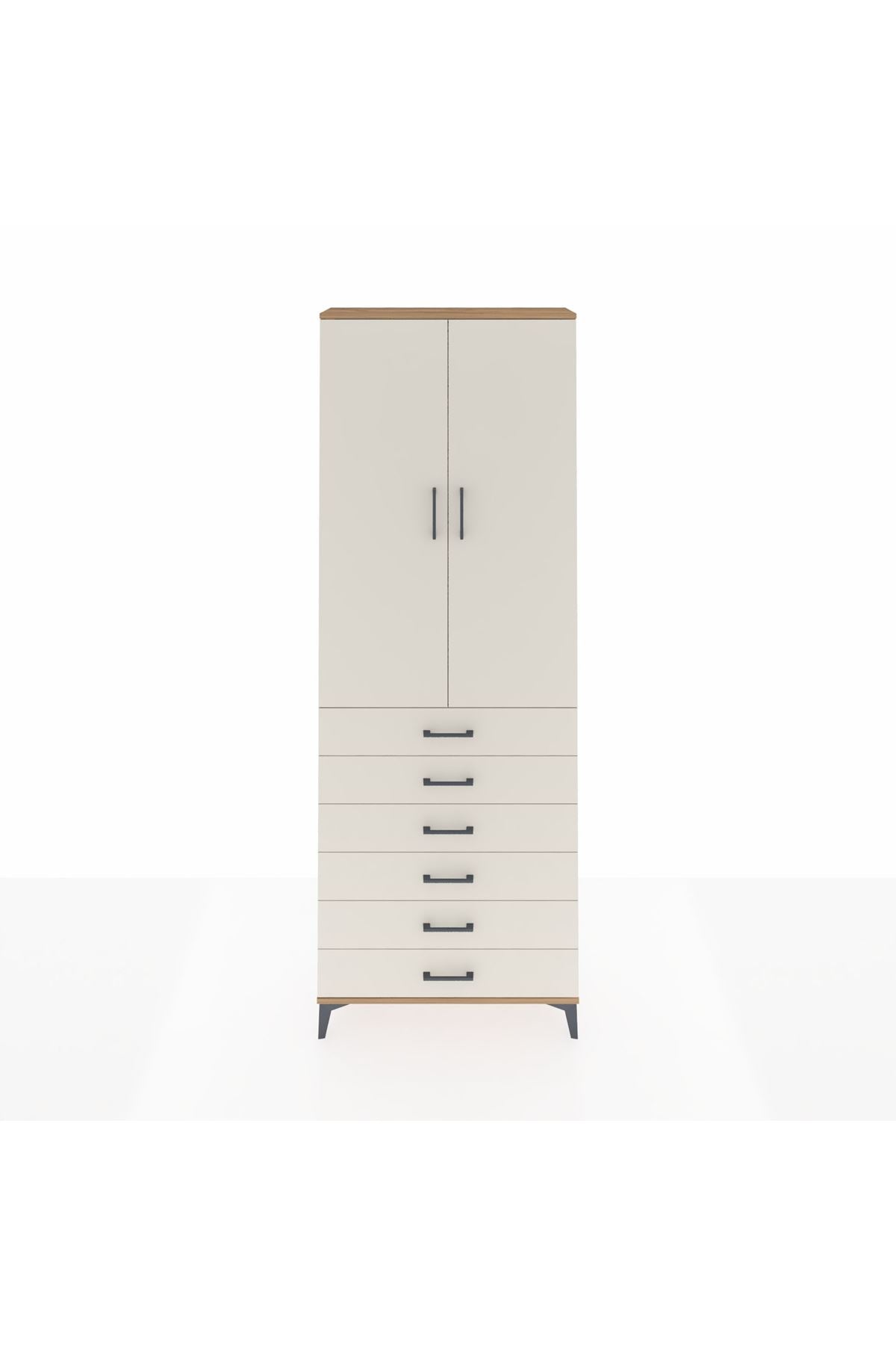 Arges Dolap 3 Raflı 6 Çekmeceli 2 Kapaklı 88x30x243 - S33M213V7A