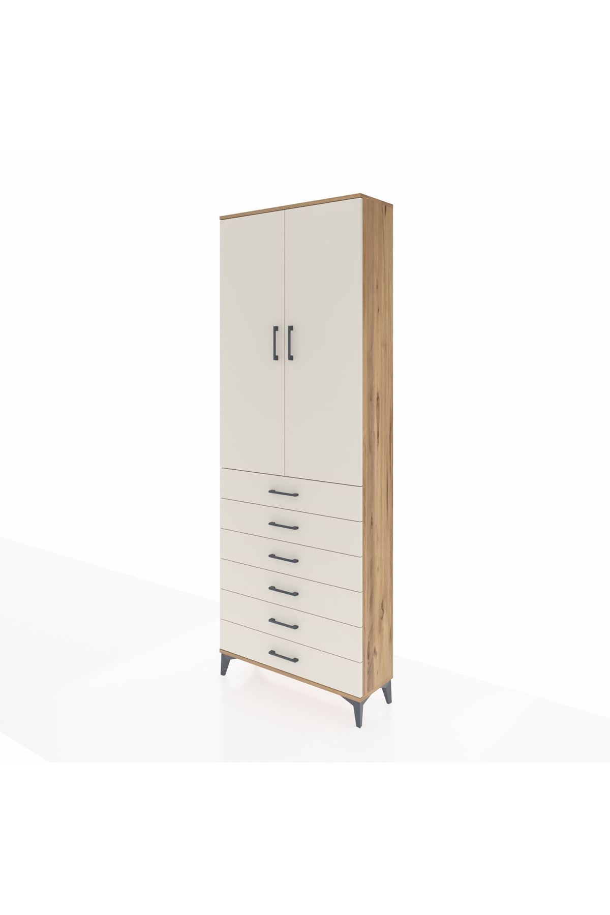 Arges Dolap 3 Raflı 6 Çekmeceli 2 Kapaklı 88x30x243 - S33M213V7A