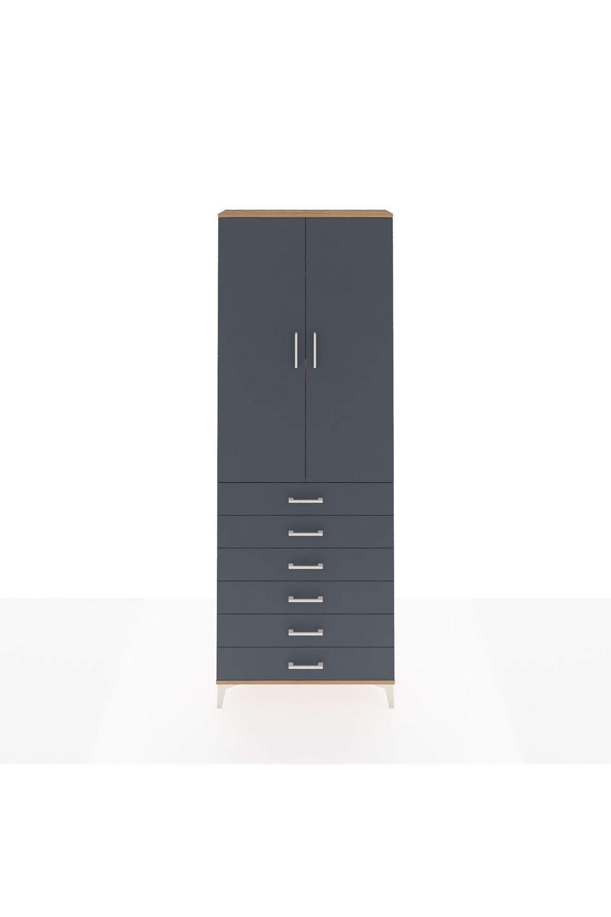 Arges Dolap 3 Raflı 6 Çekmeceli 2 Kapaklı 88x30x243 - S33M213V8A