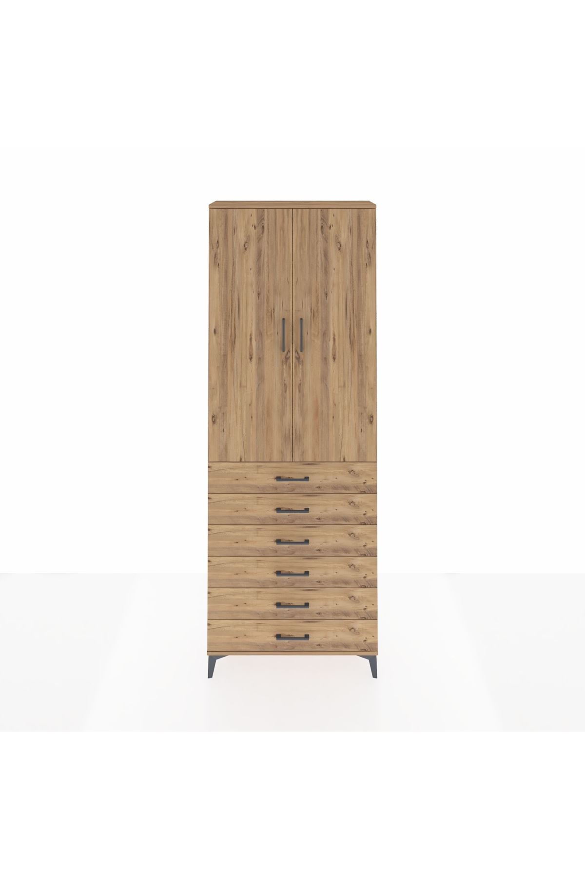Arges Dolap 3 Raflı 6 Çekmeceli 2 Kapaklı 88x30x243 - S33M213V9A