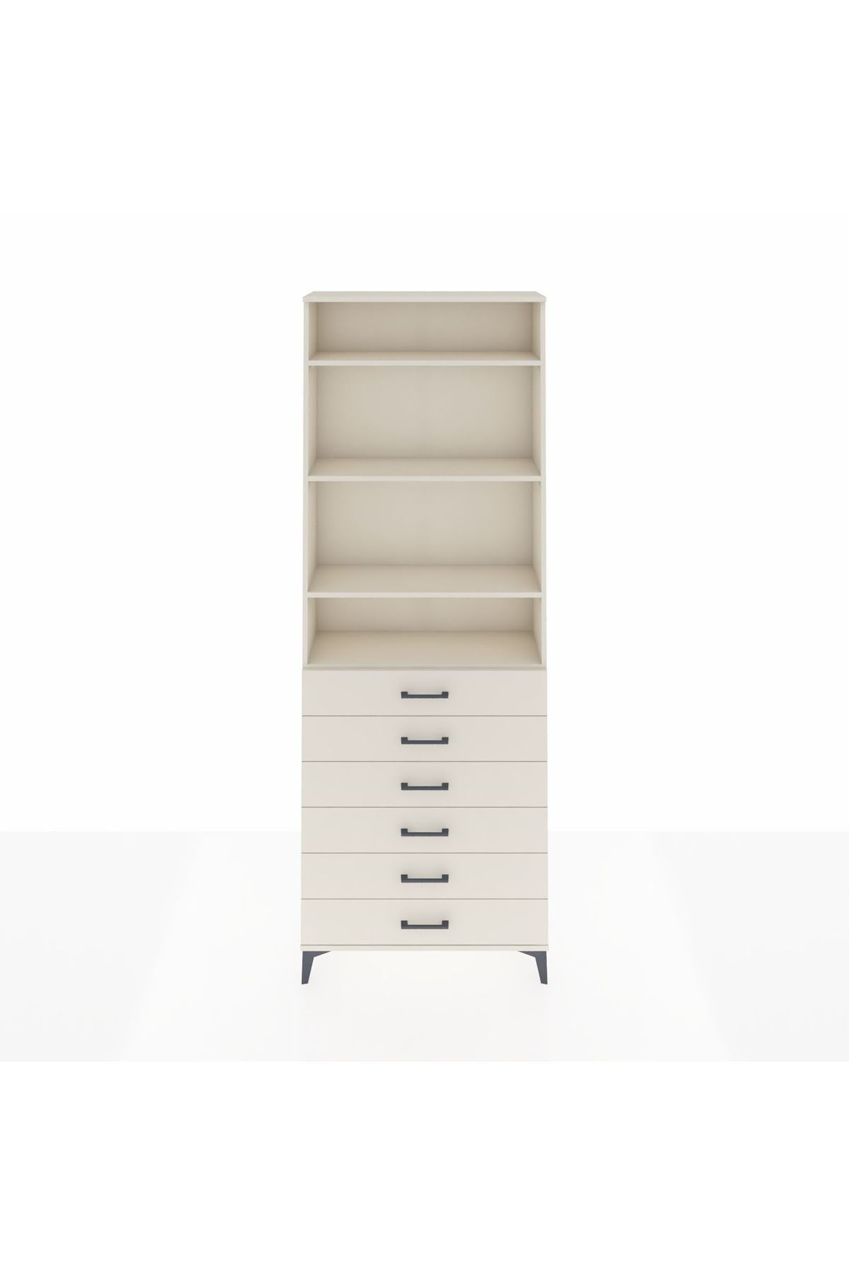Arges Dolap 4 Raflı 6 Çekmeceli 88x30x243 - S33M214V1A
