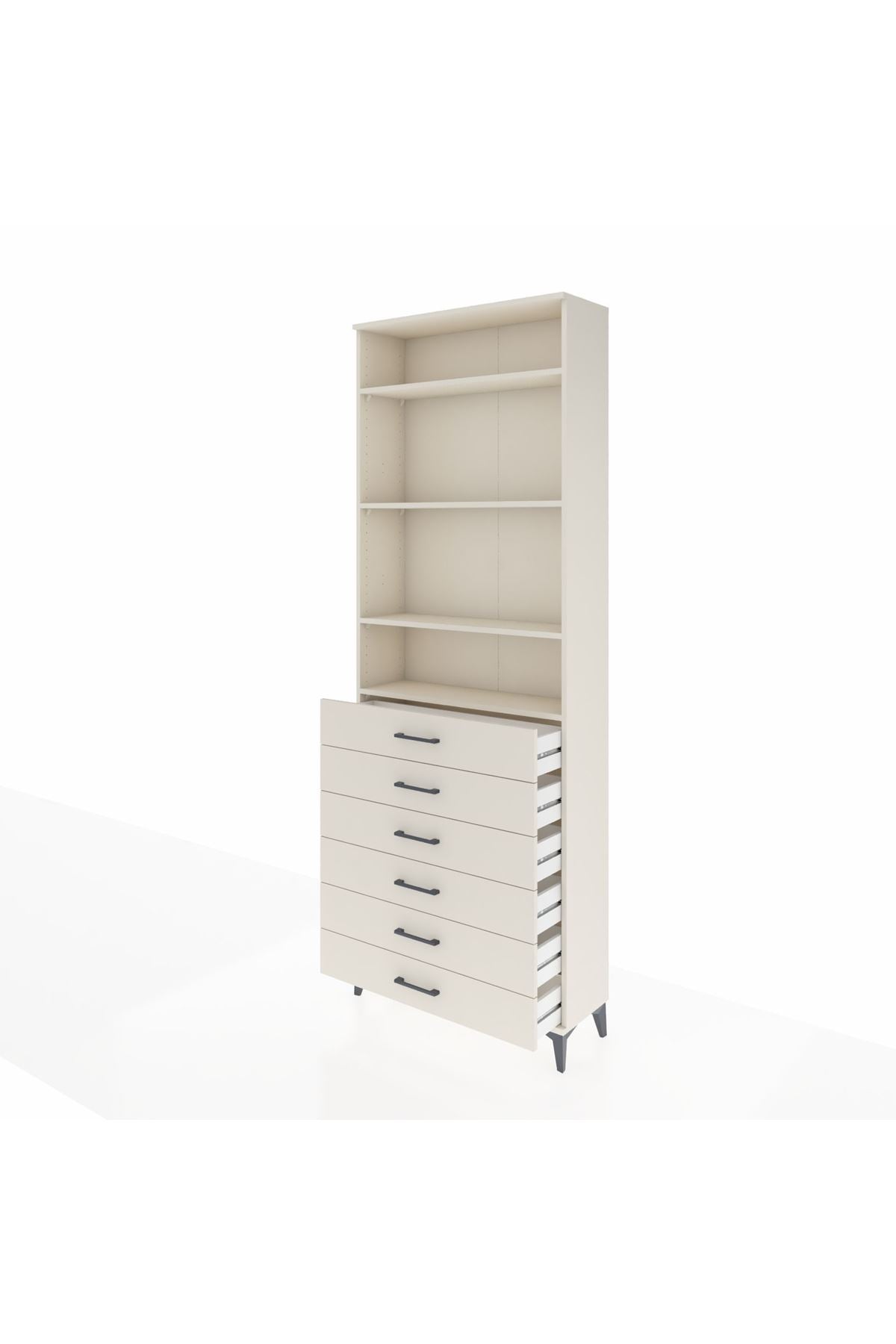 Arges Dolap 4 Raflı 6 Çekmeceli 88x30x243 - S33M214V1A