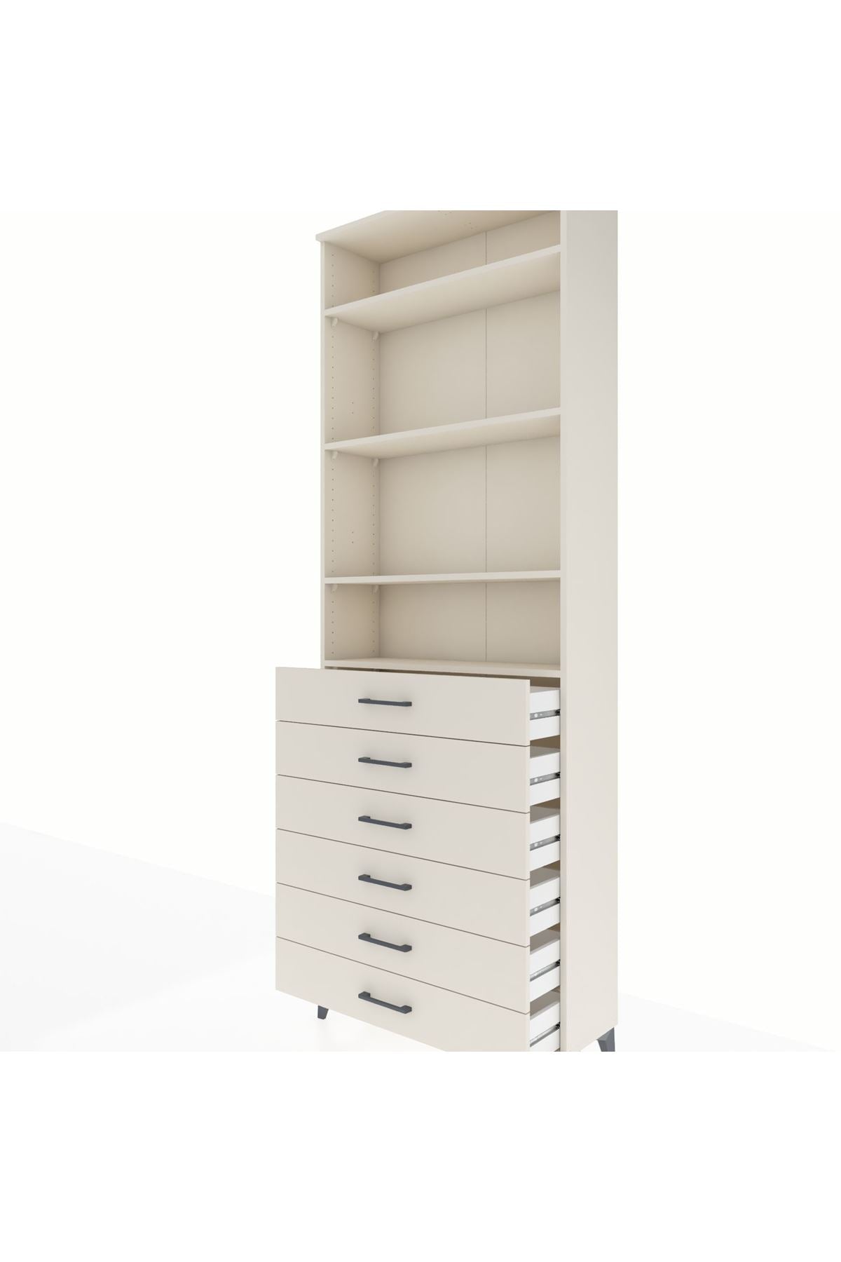 Arges Dolap 4 Raflı 6 Çekmeceli 88x30x243 - S33M214V1A