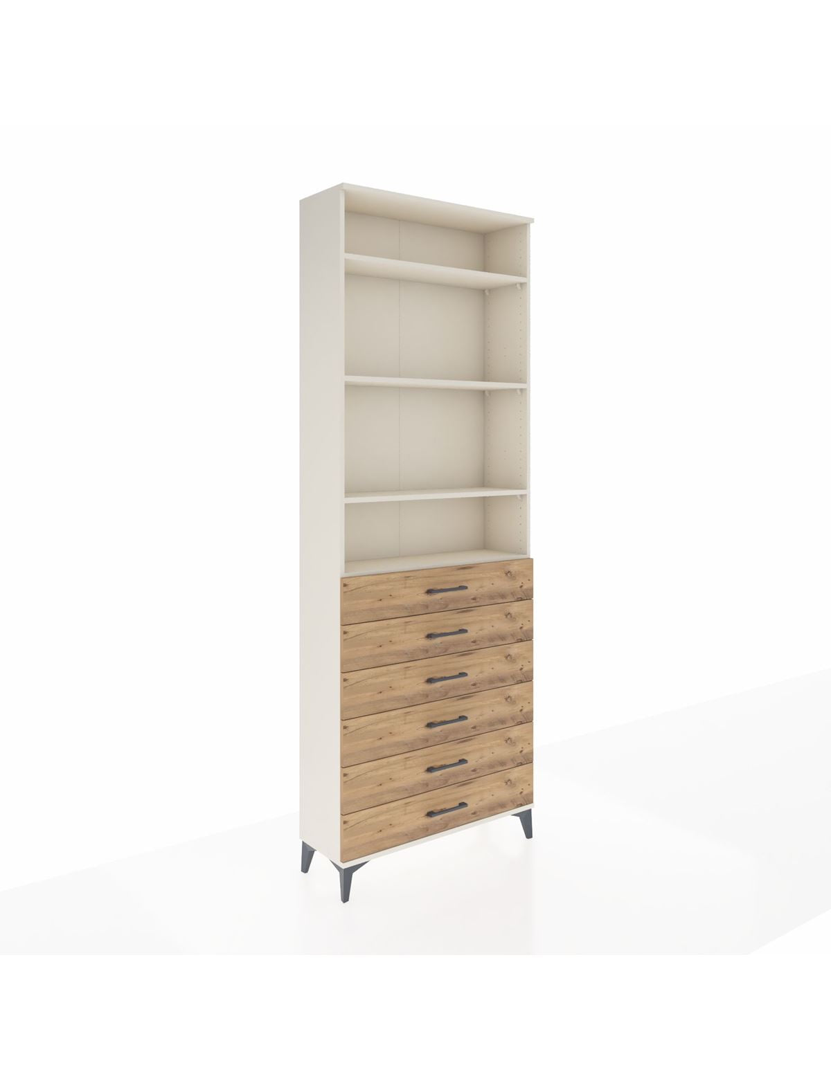 Arges Dolap 4 Raflı 6 Çekmeceli 88x30x243 - S33M214V3A