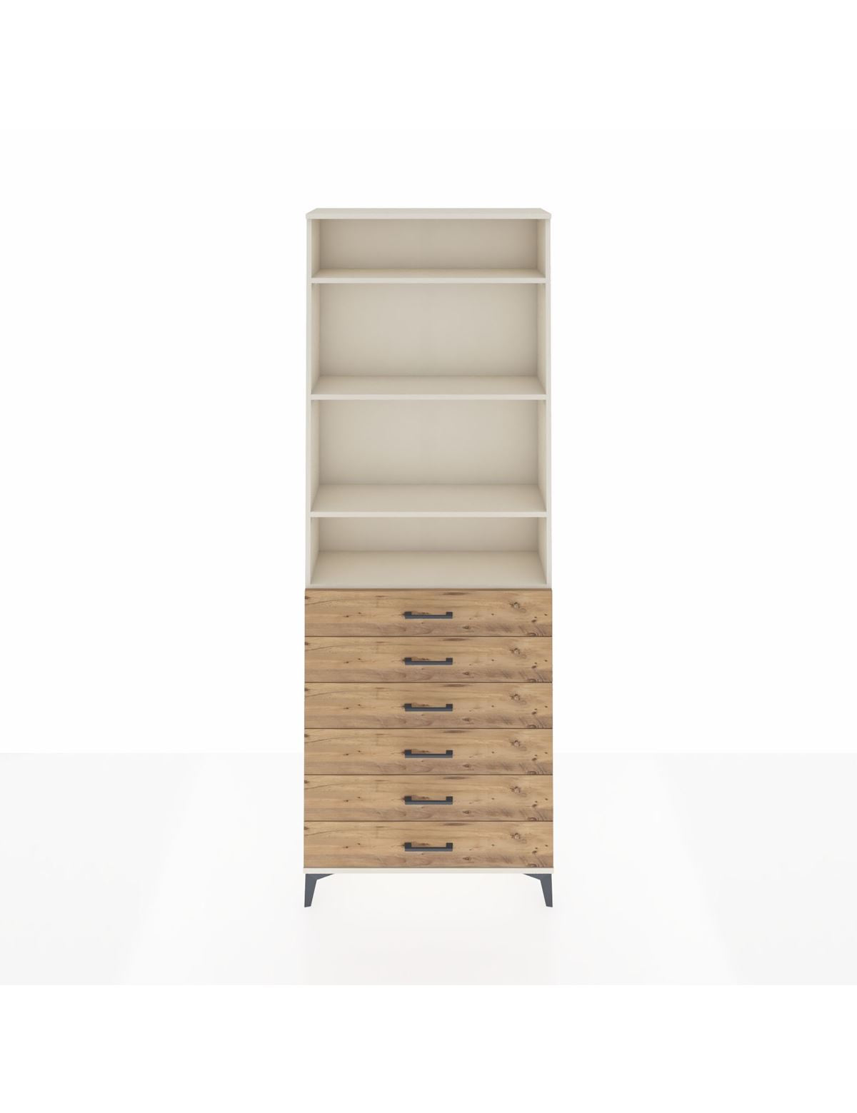 Arges Dolap 4 Raflı 6 Çekmeceli 88x30x243 - S33M214V3A