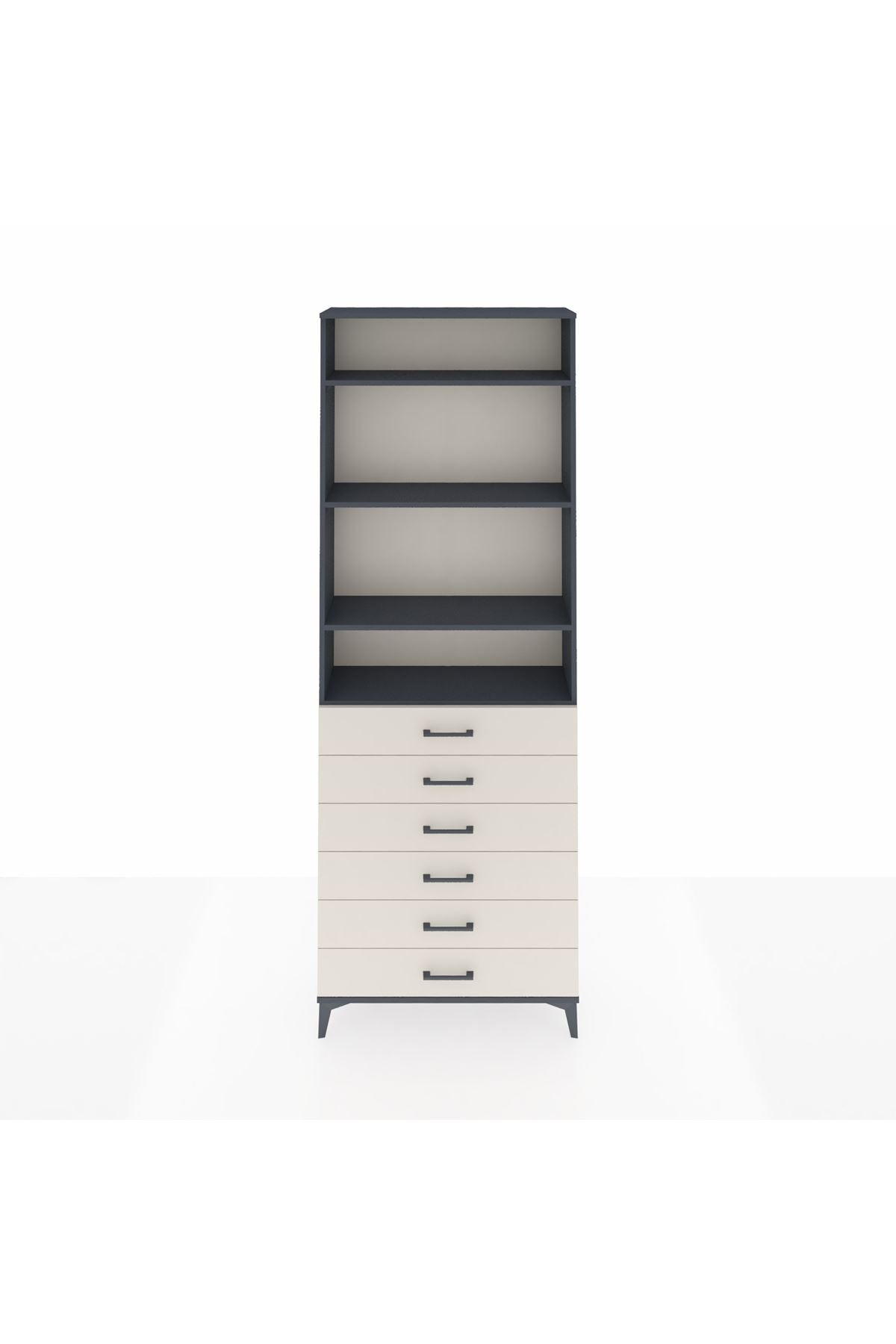 Arges Dolap 4 Raflı 6 Çekmeceli 88x30x243 - S33M214V4A