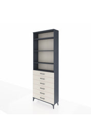Arges Dolap 4 Raflı 6 Çekmeceli 88x30x243 - S33M214V4A