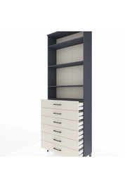 Arges Dolap 4 Raflı 6 Çekmeceli 88x30x243 - S33M214V4A