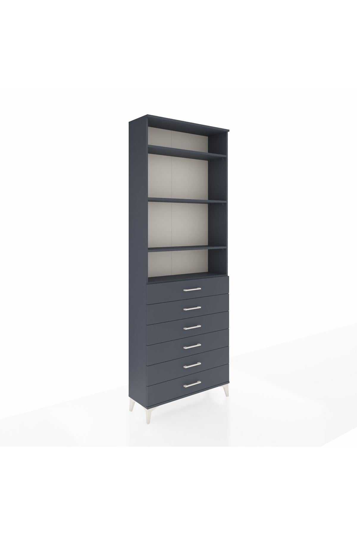 Arges Dolap 4 Raflı 6 Çekmeceli 88x30x243 - S33M214V5A