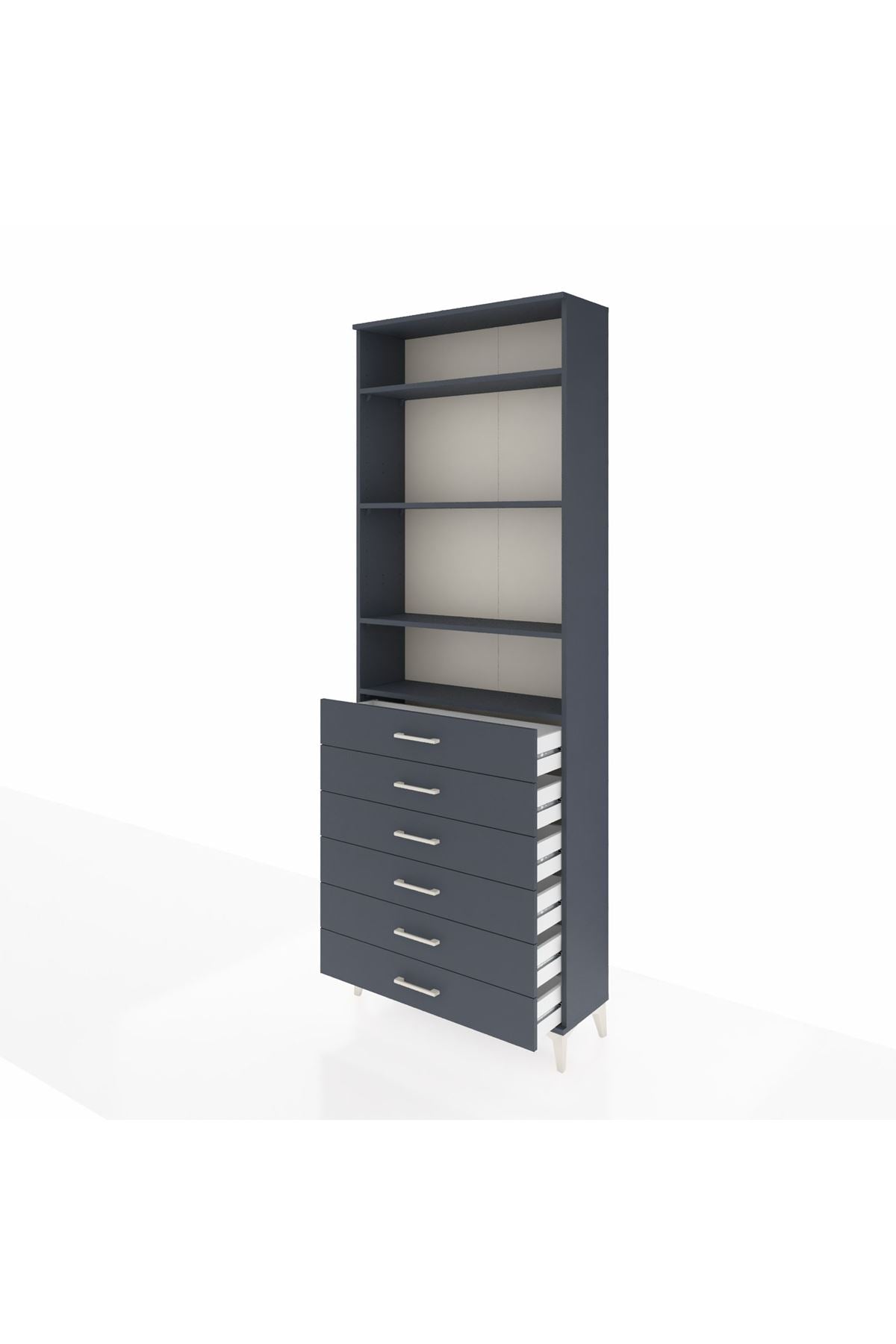 Arges Dolap 4 Raflı 6 Çekmeceli 88x30x243 - S33M214V5A